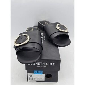 Kenneth Cole New York Women's Ingrid Heeled Sandal Black/Gold Sz‎ 8 M